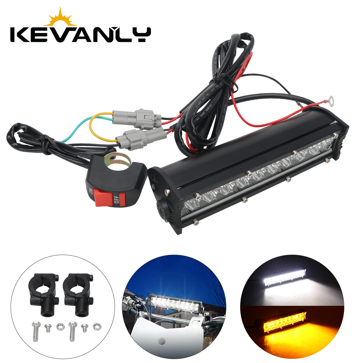 Motorcycle Gear Yellow - Motorcycle Headlight Light Handlebar LED Light