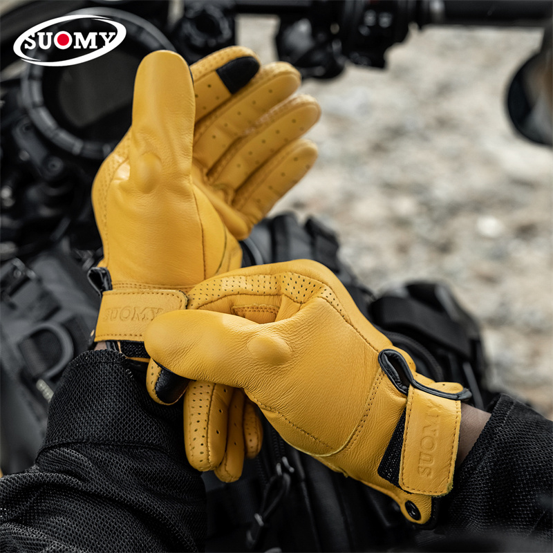 Non-Perforated Yellow Retro Le - Motorcycle Gear Yellow review and price