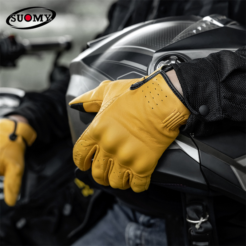 Non-Perforated Yellow Retro Le - Motorcycle Gear Yellow review and price
